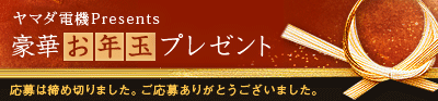 【ヤマダ電機presents 豪華お年玉プレゼント】応募は締め切りました。ご応募ありがとうございました。
