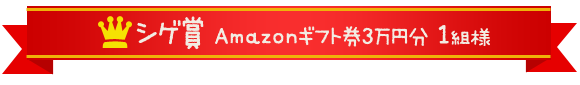 シゲ賞　Amazonギフト券3万円分1組様