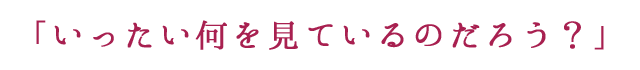 ｢いったい何を見ているのだろう？」