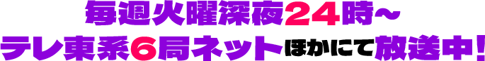毎週火曜深夜24時～テレ東系6局ネットほかにて放送中！