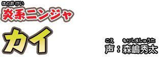 炎系（ほのおけい）ニンジャ　カイ　　声：森嶋秀太