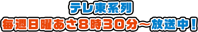 テレ東系列　毎週日曜あさ8時30分～放送中！