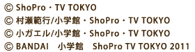 &copy;ShoPro・TV TOKYO　&copy;村瀬範行/小学館　&copy;小ガエル/小学館　&copy;BANDAI　小学館　ShoPro TV TOKYO 2011