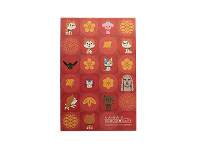 SHIBUYA♡HACHI 御朱印帳(市松格子_赤) 