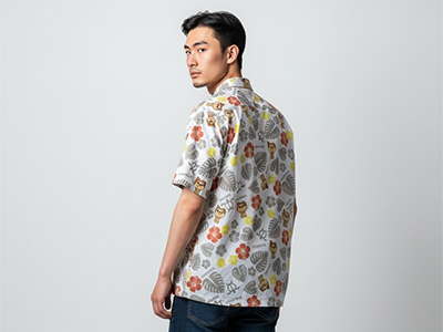 LOVE HACHI SHIBUYA×HONOLULU ALOHASHIRT-IVORY（XL）ラブハチ シブヤ×ホノルル アロハシャツ-アイボリー（XL）