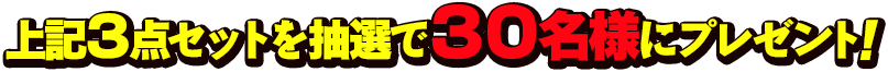 上記３点セットを抽選で３０名様にプレゼント！ 