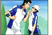 リョーマの試合放棄に怒る桃城