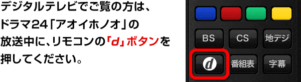 デジタルテレビでご覧の方は、「リバースエッジ 大川端探偵社」放送中に リモコンのdボタンを押してください。