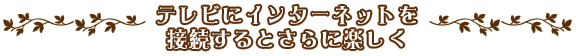 テレビにインターネットを接続するとさらに楽しく