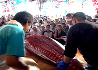 人を呼び込め！　地方の観光誘致作戦　泣き笑い＿割引チラシ「ふくぱす」を配る福島県担当者