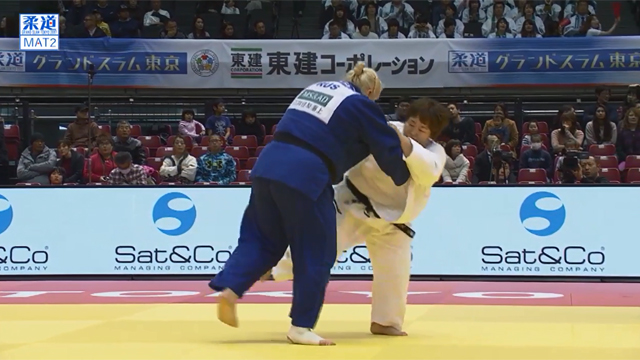 女子78kg超級 1回戦 稲森 奈見vsシェケロワ