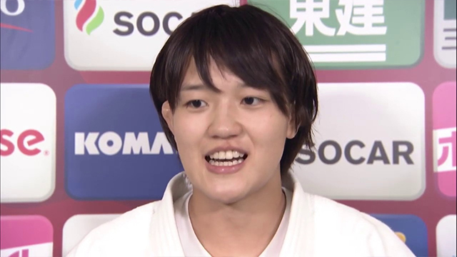女子70kg 金メダル 新井千鶴インタビュー