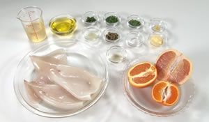 イカの煮蒸柑橘ソース