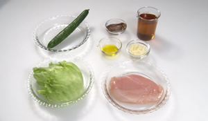 椎茸とチキンのイタリアンサラダ