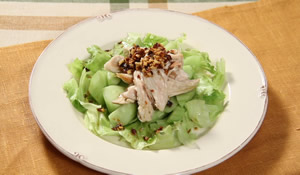 椎茸とチキンのイタリアンサラダ