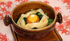 青菜とブロッコリーのマヨグラタン