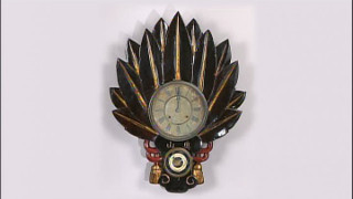 天狗の団扇型掛時計