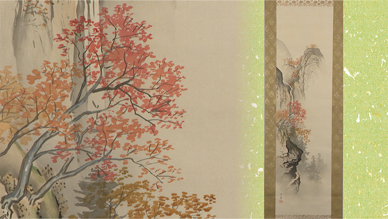 川合玉堂、紅葉飛瀑、超希少額装用画版、新品額装付 旧家に眠るお宝一挙売ります！ 川合玉堂「紅葉」｜開運！なんでも鑑定