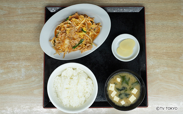  豚キムチ卵炒め定食