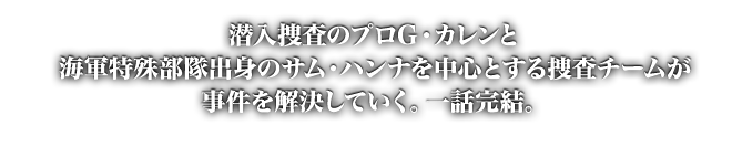 潜入捜査のプロG.カレンと海軍特殊部隊出身のサム・ハンナを中心とする捜査チームが事件を解決していく。一話完結。