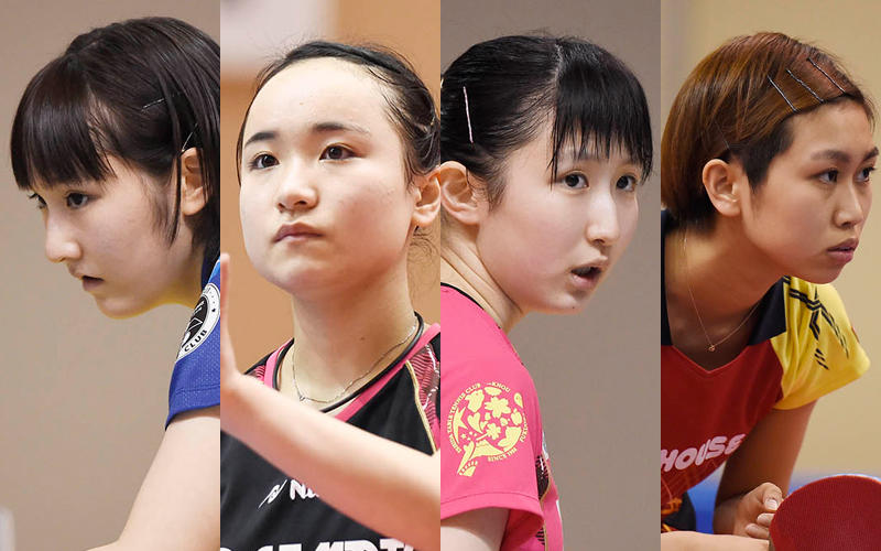 左から加藤美優、伊藤美誠、早田ひな、佐藤瞳 Photo：Itaru Chiba