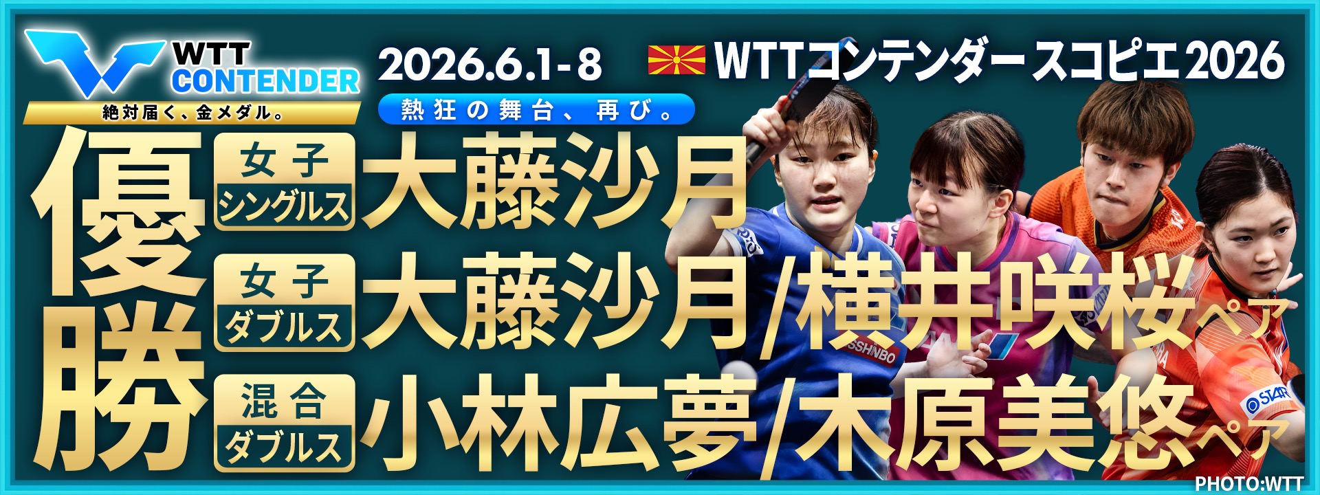 WTTコンテンダー スコピエ 2026