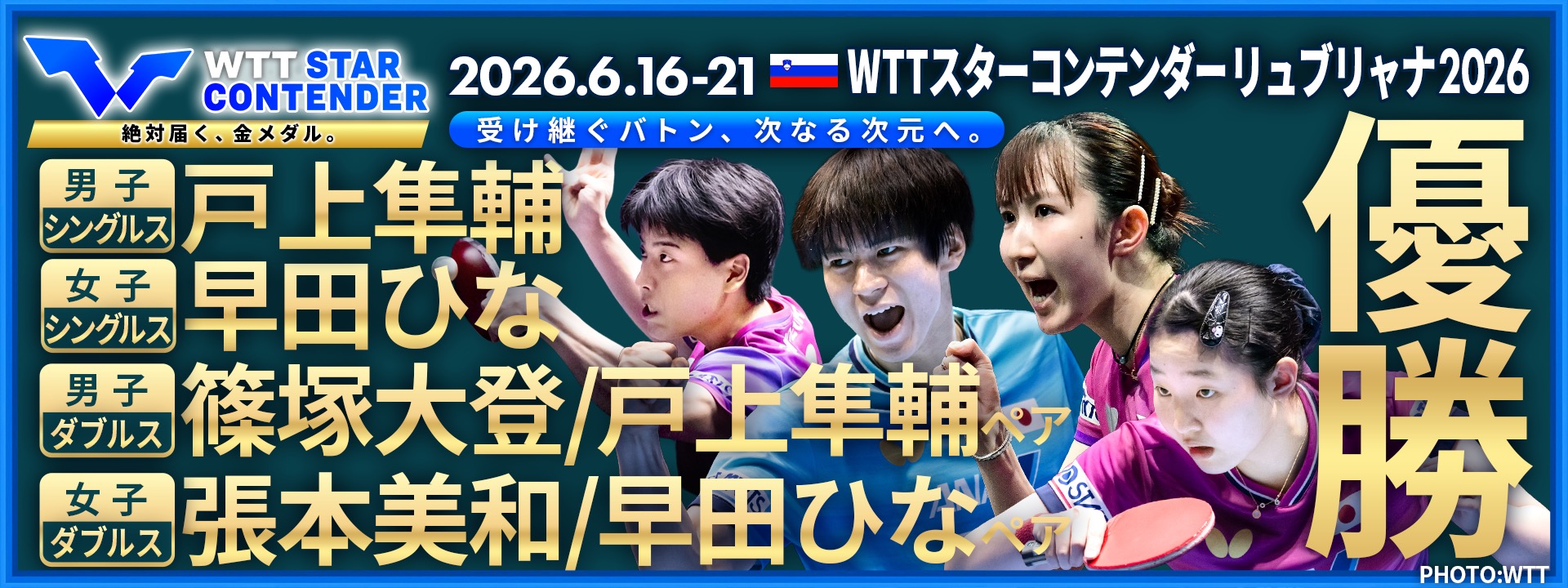 WTTスターコンテンダー リュブリャナ 2026
