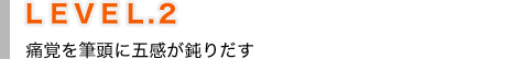 ＬＥＶＥＬ.２ 痛覚を筆頭に五感が鈍りだす
