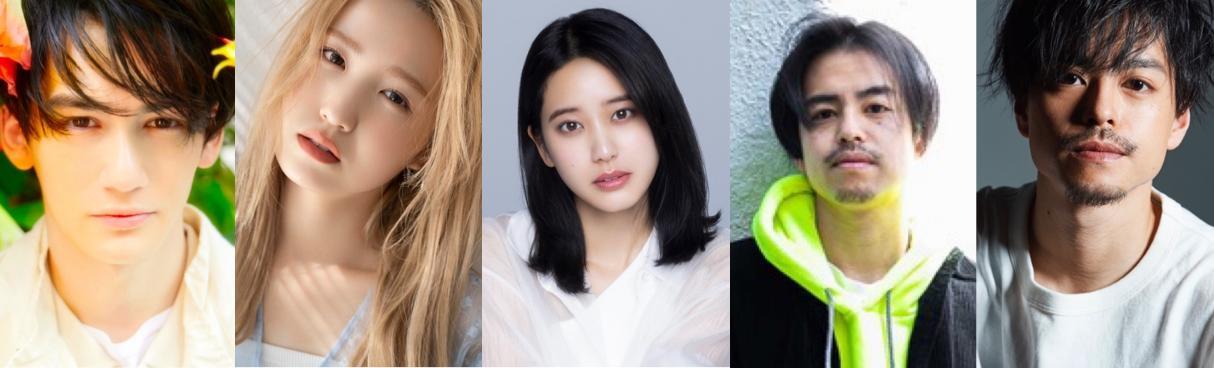 (左から)パース・ナクン、本田仁美(AKB48)、山崎紘菜、福地涼、福地清 「パティスリーMON」共演者_組み写真