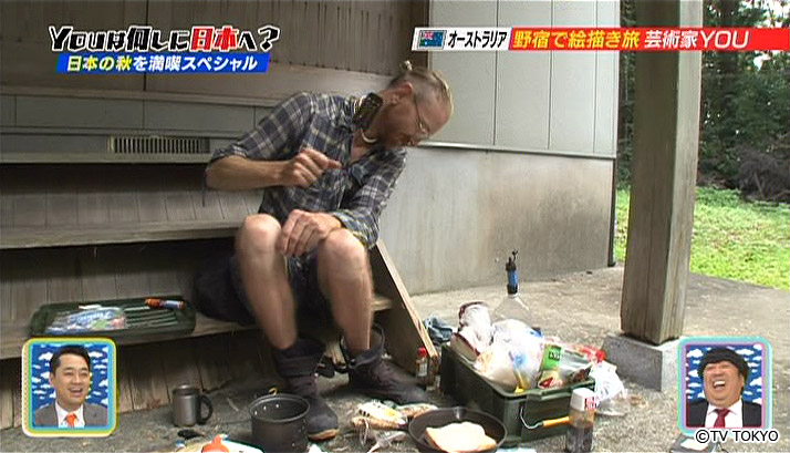 A battle with a mosquito at breakfast.