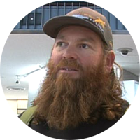 An American challenging for super artistic color gyotaku.