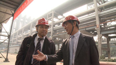 製鉄所プラントにて