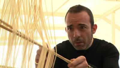 そうめん作りを初体験