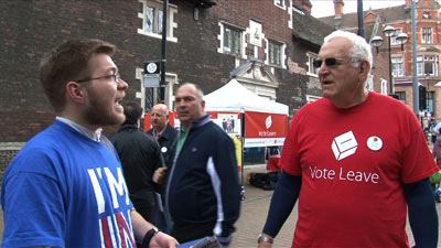 残留派と離脱派の口論