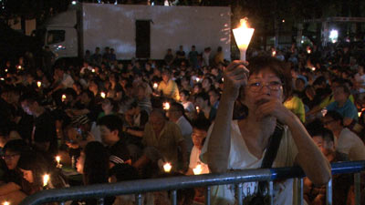６月４日、香港の「天安門事件追悼集会」